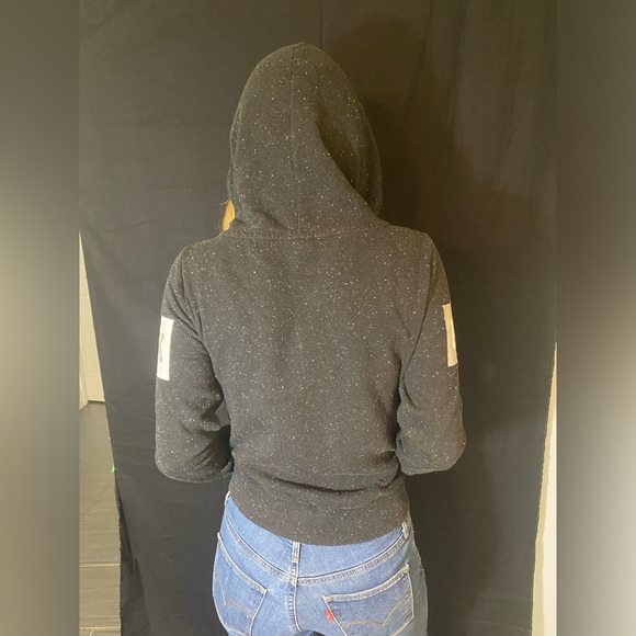 Victoria’s Secret Pink zip up hooded sweatshirt, black so small - Picture 6 of 10